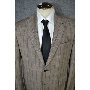 Lardini Italy Wool Blazer Check Plaid‎ Mens US 42 / EU 52 Jacket Casual - Luxury